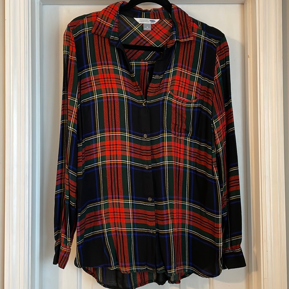 Old Navy classic Shirt plaid tunic length